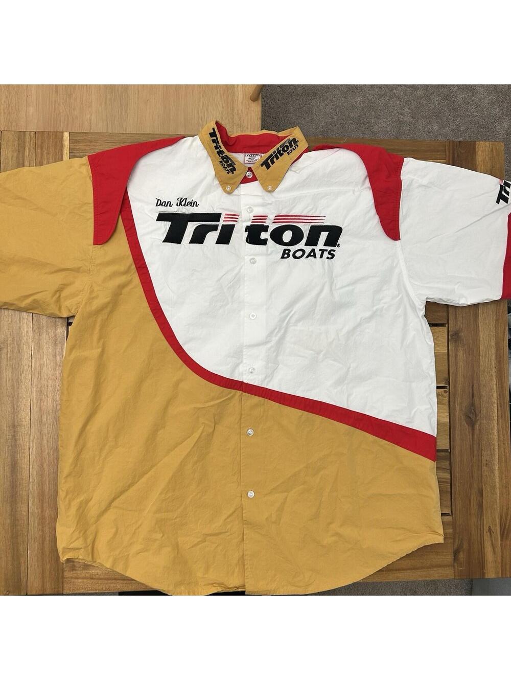 Triton Boats Fishing Team Button Down Shirt Embroidered Mens Size XXL